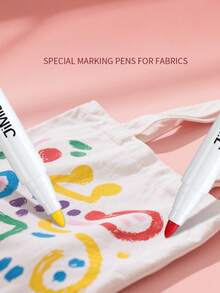 JiMiao 12/24 Colors Fabric Marker Set - Fabric Decoration Set - Non-Erasable And Permanent Fabric Ink - Suitable For T-Shirts, Bags, Textiles, Canvas, Shoes, Pillowcases And More - Multicolor - View 4