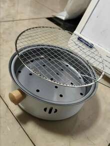 壁炉式茶具、烧烤炉、室内/室外烧烤套装、露营烧烤炉、便携式烧烤炉、木炭烧烤炉 - 4件組[爐身/網夾/碳槽/烤肉網] - 查看 7