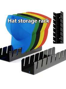 7-Slot Acrylic Hat Rack, Elegant Desktop Storage Organizer, Bedroom Hat Display Stand, Made Of Acrylic Plastic, Fashionable Multi-Functional Hat Holder, Essential For Fashion Enthusiasts And Hat Lovers - Multicolor - View 7