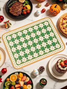 1/120pcs, Rectangular PU Leather Placemats, Waterproof & Oil-Resistant Decorative Mats, Washable Tableware Pads, Non-Slip Odorless Protective Mats, Suitable For Restaurants, Cafes, Homestays, Fits Holidays, Parties, Gatherings, Birthdays, Weddings, Dinner Parties. - Multicolor - View 2