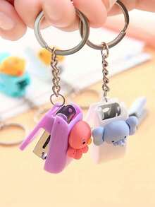 Portable Mini Stapler With Keychain - Cute Cartoon Animal Design, Pocket-Sized Stapler For School, Office & Travel, Durable Student Stationery - Mini Stapler - View 6