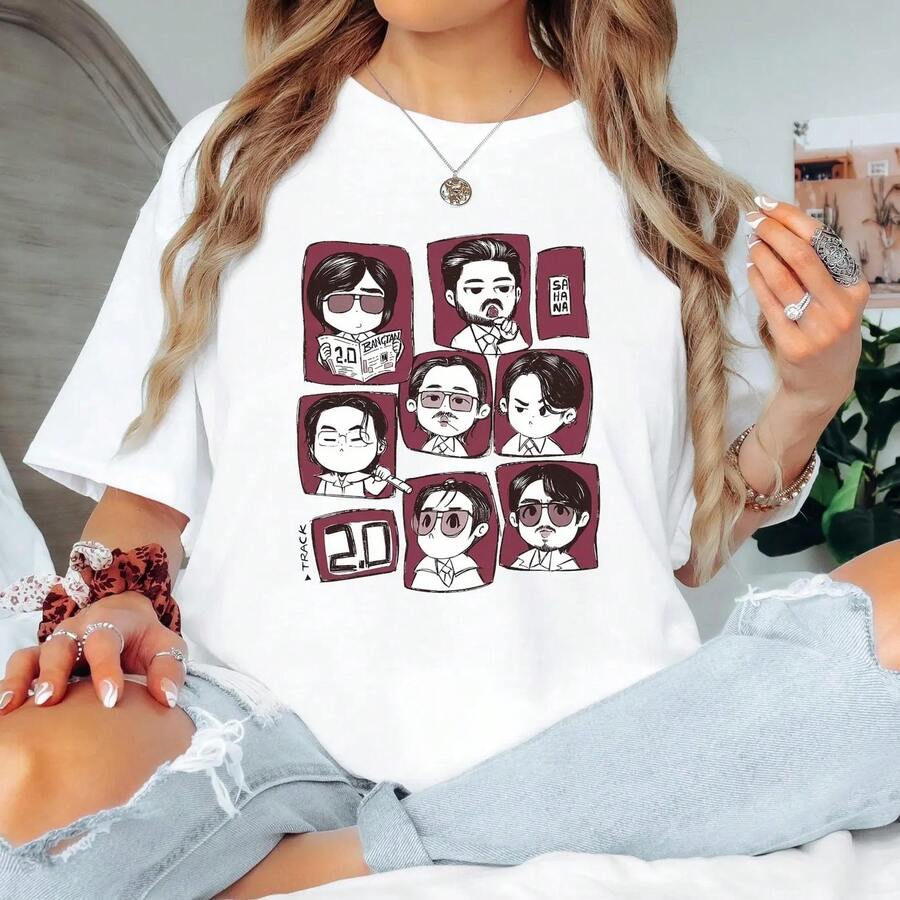 B TS Cute 2.0 Shirt, Bangtanboys Members T-Shirt, Kp Op Fan Gift, Arirang World Tour 2026 Tee, Gift For Men Women - 白色 - 查看 1