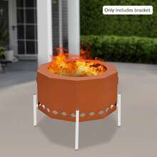 Firepit Stand For Stove 48.26cm Performance-Tuned Ventilation Adjustable Fire Pit Stand Robust Balanced Bearing Support Universal Firepit Stand Fire Pit Stand For Camping, Picnicking - Silver - View 1