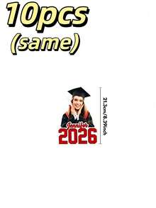 1/3/5/10/20pcs Customized Graduation Photo Fan, Personalized Photo Glitter Name Fan, Bachelor's Gown, Graduation Ceremony Decoration, Back To School Gift Photo Booth Prop For Teen - Multicolor - View 12