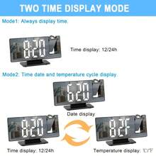 Digital Electronic Alarm Clock With Projection, USB Powered, Temperature Display, Freely Rotatable, Suitable For Home, Office, Bedroom, Living Room Decor (Battery Not Included) - 白燈 - 查看 10