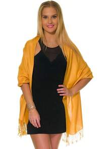 Shawls And Wraps Evening Dresses, Large Soft  Wedding Shawl - Light Gold - View 4