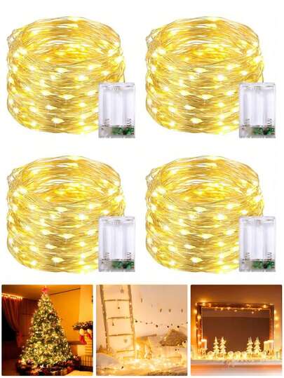 Warm LED Copper Wire String Lights, Suitable For DIY Wedding, Dorm, Bedroom, Party, Floral Arrangement, Birthday Decor, Campus Decoration, Holiday Celebration, Yard & Garden Lighting