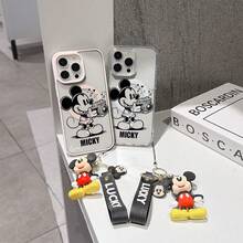This Disney Mickey Mouse Pattern Lanyard Phone Case Features A Strong Magnetic Closure And Full Coverage Of Acrylic And TPU Material. It's Shockproof, Lightweight, And Suitable For IPhone17/16/11/13/15/15 Plus/15 Pro/15 Pro Max/12/14 Pro Max/11 Pro Max/12 Pro/12 Pro Max/13. It's A Popular Birthday Gift, Business Gift, Durable, Stain-Resistant, And Fingerprint-Resistant New Phone Case For Men And Women. It Also Includes A Mickey Mouse Phone Case And Mickey Mouse Doll Bracelet. Compatible With SamsungGalaxy S20, S21, S22, S23, And S24 Series. It's The Perfect Gift For Friends And Family. This Stylish Phone Case Is Fun, Lightweight, And Durable. IPhone17 Pro Max Phone Case, Minnie Phone Case. - Trong sáng - Xem 8