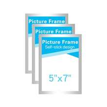 Marcos de fotos de 5 x 7 pulgadas hechos de PVC duradero y magnético fuerte autoadhesivos para nevera pared puerta ventana armario plateado paquete de 3 - Pago - Ver 7