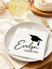 Personalized Luxury Graduation Tissue Paper - Can Be Customized With Name And Graduation Year. Elegant Handwritten Or Classic Square Font, Paired With Graduation Cap And Diploma Graphic, High-Definition Printing On Premium Paper. - Multicolor - View 8