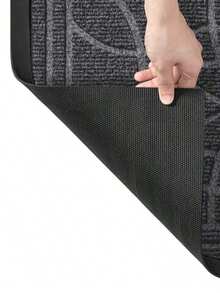 1PC- Rubber Door Mat Outside, Modern Welcome Mats, Heavy Duty Non Slip Low Profile Outside Doormat For Entryway, Easy-To-Clean & Water-Absorbing, Patio, Garage, High Traffic Areas, Grey - Grey - View 6