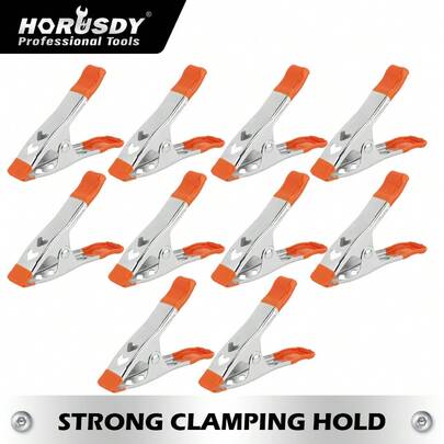  HORUSDY 10 Stücke 4 Inch schwere Metall Federklammern, starker Griff Fotohintergrund Clips für Holzarbeiten, DIY Projekte, Heimwerken, Fotostudio & Geschenk für Männer