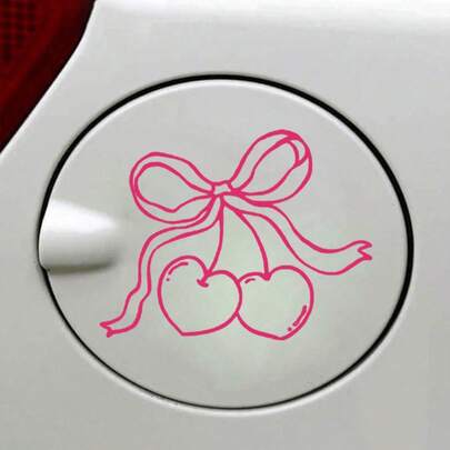 Hình dán xe hơi nơ anh đào dễ thương, 5 lựa chọn màu sắc - Decal vinyl chống thấm nước, chống tia UV, có thể tháo gỡ không để lại cặn, không phai màu, thiết kế nơ anh đào ngọt ngào, trang trí đa năng cho ngoại thất/nội thất xe hơi, thích hợp cho cửa sổ, cốp xe, gương chiếu hậu, máy tính xách tay, bình nước, ván trượt, dễ dán và bền lâu.