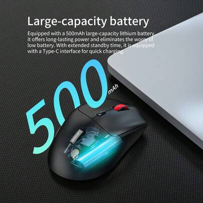  Lenovo N230 Dual-Mode Wireless Mouse | Bluetooth + 2.4G Stable Connection | Rechargeable Long Battery Life | Ergonomic Design | Suitable For Office And Gaming
