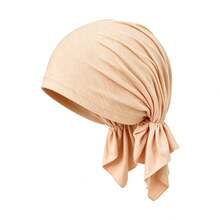 CONFLASS 2/1pc Women's Solid Color Triangle Pre-Tied Headscarf, Soft Comfortable Skin-Friendly Elastic Chemotherapy Hat, Breathable Headscarf, Suitable For Hair Loss Cancer Patients, With Lining Muslim Sleep Cap - Multicolor - View 15
