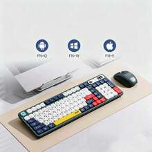 Wireless Bluetooth Keyboard And Mouse Combo | Mechanical Feel Silent Office Keyboard And Mouse | Rechargeable With Long Battery Life | Compatible With Desktops/Laptops/Macs/Tablets/Mobile Phones | Universal For Business, Office, And Home Use - View 12