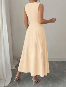 PRETTYGARDEN Women's Summer Dresses Casual  Business Work Midi Sleeveless A Line Pleated Evening Elegant Dresses Cocktail Wedding Guest Graduation Dress Dresses For Women - 杏色 - 查看 2