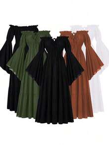 Cosplay-kläder - 241114 Renaissance Damkjol Modell 2 Brun - Visa 2