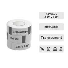 Label Maker Clear Tape, 14x30mm (0.55"X1.18"), Standard Laminated Thermal Label Tape Replacement, For Home Office, 210 Labels/Roll - View 12
