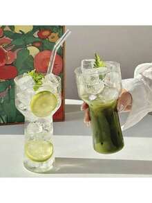 1pc High-Quality Juice Glass Cup, Torch Shaped Beverage Glass, Suitable For Cocktail, Sparkling Water, Creative Mocktail Cups, Ideal For Home Gatherings Or Restaurants - Multicolor - View 7