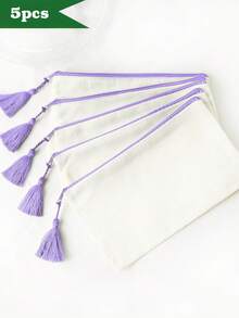 5/10 chiếc Túi đựng mỹ phẩm bằng vải canvas có khóa kéo và tua rua, Túi trang điểm du lịch, Hộp đựng đồ dùng vệ sinh cá nhân, Hộp bút chì, Thích hợp cho kỳ nghỉ, bãi biển, phòng tắm, phòng ngủ, Dung tích lớn - Màu be - Xem 46