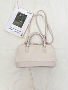 2025 New European And American Fashion Embossed Shell Handbag, Suitable For Teenage Girls, Female College Students, White-Collar Workers, Suitable For Office, School, Work, Business, Commuting, Outdoor, Travel, Outing - White - View 8