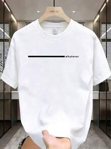 Soft Soft Men's Crew Neck Short Sleeve T-Shirt. Casual Style With Modern And Comfortable Prints. For Men And Women, Couple Style, Short Sleeve T-Shirt With  Pattern Print - 白色 8 - 查看 7