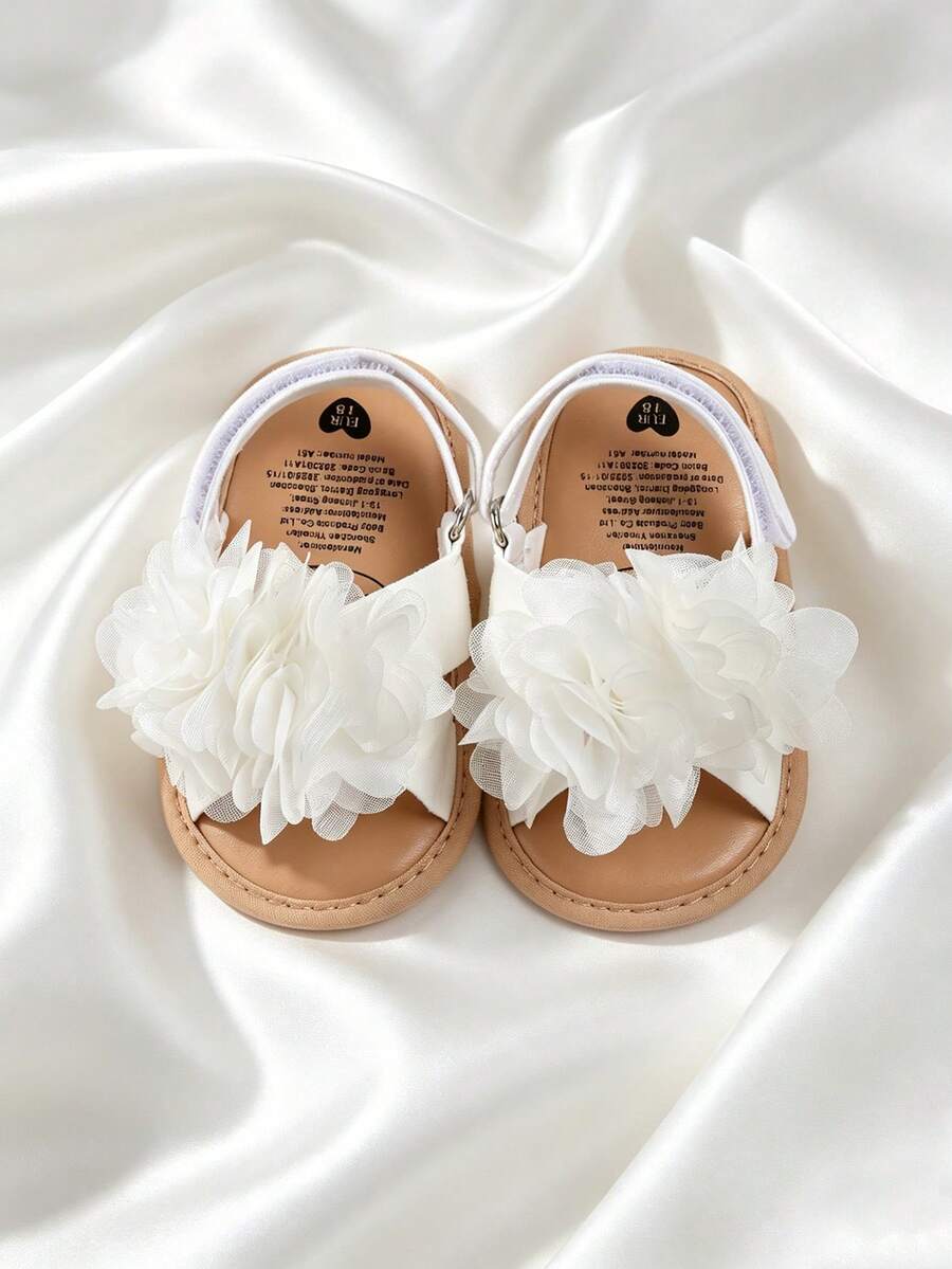 Infant Girls' Elegant White Outdoor Sandals, Summer Toddler Shoes