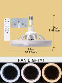 Silent LED Ceiling Fan Light, 40W, 3-Speed Dimmable Lighting With Remote Control, Adjustable Speed &Color Temperature, Easy Flush Mount Installation - Ideal For Living Room, Bedroom, Office - one-size - View 12