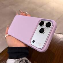 Minimalist Elegant Lavender Leather Texture Phone Case Compatible With IPhone 17 Pro Max/17 Pro/17/16 Pro Max/16 Pro/16/16 Plus/15/15 Pro Max/15 Pro/15 Plus/13/14 Pro Max/13 Pro/13 Pro Max/14 Pro/14 Pro Max/14 Plus - Lavender Purple - View 5