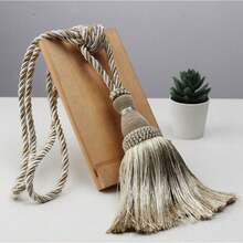 Pair Of Tassel Rope Curtain Tiebacks Tie Backs Holdbacks 10 Colours NEW - 淺褐色的 - 查看 1