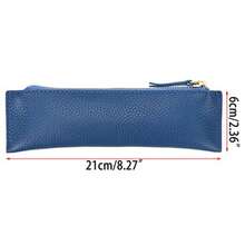 BTSKY - Estuche para lápices de piel auténtica con cierre bolsa de papelería con cierre para lápices - 8.27 pulgadas de largo x 2.36 pulgadas de ancho - Ver 3