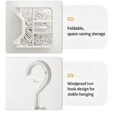 家用多功能晾衣架，袜子和衣服晾衣架，可折叠婴儿衣服晾衣架，防风夹 - 彩色 - 查看 3