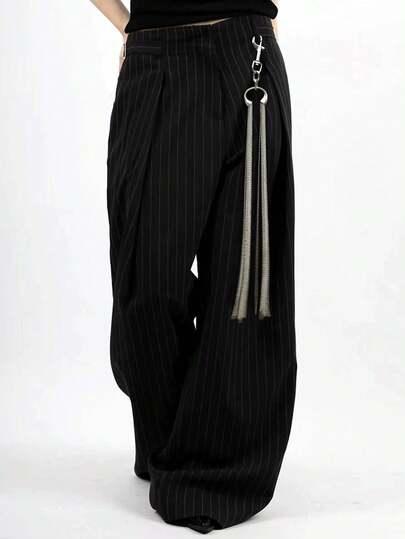 1条多层银珠裤链，流苏腰链配饰，可拆卸钥匙扣，适合街头服饰、牛仔裤、哥特式服装、日常穿着