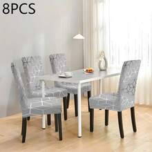 1/2/4/6/8 Pieces Of Imitation Milk Silk Silver White Three-Dimensional Chair Covers, High Elasticity All Inclusive Washable Soft Covers, Easy To Install And Clean. Suitable For Indoor Decoration, Outdoor Dining, Gathering Occasions, Restaurants, Parties, Hotels And Other Decorative Chair Covers, And Can Also Be Given As Gifts. - Multicolor - View 23