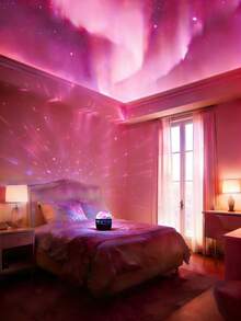 Aurora Light Projection Lamp - This Is A USB-Powered RGB Mini Night Light Equipped With A Remote Control. It Can Change Various Colors Of Light And Present An Astonishing Aurora-Like Starry Sky Effect. It Is A Decorative Lighting Option For Bedrooms And Living Rooms, And Can Also Be Used For Decoration At Birthday And Various Holiday Parties. It Can Create A Brilliant Aurora Starry Sky Atmosphere! It Is An Excellent Gift For Valentine's Day And Other Festivals! - 彩色 - 查看 9