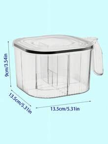 1pc Multi-Compartment Seasoning Box With Lid, Transparent Spice Jars For Salt, Pepper, MSG, Kitchen Condiment Storage Container With Spoon - Multicolor - View 2