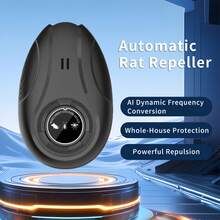 1pc Black Ultrasonic Pest Repeller - USB Powered Pest Control Device, Large Coverage Area, Silent Design, Plug-In Insect Repellent, Pet-Friendly, Multi-Frequency Rodent, Mosquito, Cockroach, Ant, Bat, Spider Repeller For Home, Warehouse, Hotel, Office, Camping - USB - View 2