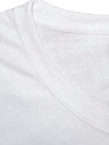 Women's Pure Cotton Hibiscus Aloha T-Shirt, Relaxed Fit, Summer Tops - White - View 3