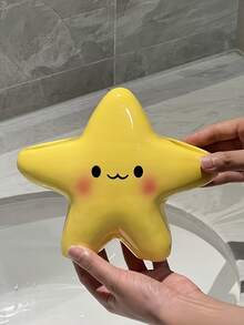 4-In-1 Cute Star Plastic Toothbrush Toothpaste Holder | Durable Plastic Material, Multi-Functional Design, Suitable For Bathroom, Office And Travel Use; Ideal Bathroom Decor And Home Decor - Multicolor - View 9