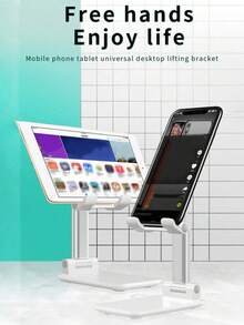 1pc Foldable Phone Stand, Telescopic Folding Desktop Phone Holder, Slouchy Person Desktop Electronics Stand, Live Streaming Tablet Stand, Adjustable Multifunctional Swivel Support, Suitable For Slouchy People To Watch Videos, Live Stream, Study, Portable And Foldable Phone Stand - Multicolor - View 8