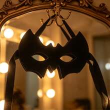 Masque papillon vintage recouvrant la moitié du visage, décoration murale de style rétro palais - Multicolore - Voir 5