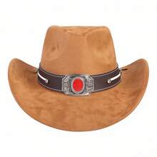 Suede Cowgirl Hat - Adjustable For Men And Women - Shapeable - High-End Material - 淺棕色 - 查看 1