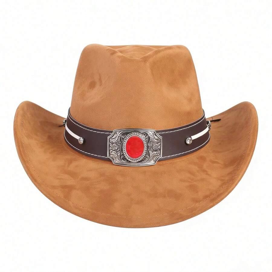 Suede Cowgirl Hat - Adjustable For Men And Women - Shapeable - High-End Material - 淺棕色 - 查看 1
