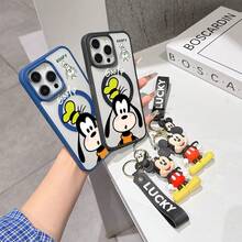 This Disney Mickey Mouse Pattern Lanyard Phone Case Features A Strong Magnetic Closure And Full Coverage Of Acrylic And TPU Material. It's Shockproof, Lightweight, And Suitable For IPhone17/16/11/13/15/15 Plus/15 Pro/15 Pro Max/12/14 Pro Max/11 Pro Max/12 Pro/12 Pro Max/13. It's A Popular Birthday Gift, Business Gift, Durable, Stain-Resistant, And Fingerprint-Resistant New Phone Case For Men And Women. It Also Includes A Mickey Mouse Phone Case And Mickey Mouse Doll Bracelet. Compatible With SamsungGalaxy S20, S21, S22, S23, And S24 Series. It's The Perfect Gift For Friends And Family. This Stylish Phone Case Is Fun, Lightweight, And Durable. IPhone17 Pro Max Phone Case, Minnie Phone Case. - 粉色 - 查看 4