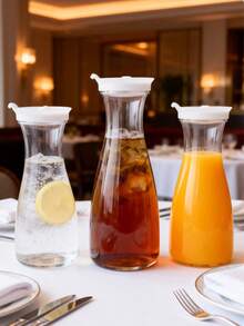 1pc Multi-Functional Hot/Cold Water Pitcher, Plastic Beverage Bottle, Juice Carafe, Tea Flower Pot, Suitable For Hot/Cold Drinks Storage, Refrigerator, Juice Container, Water Bottle, Iced Tea Pot Or Milk Jug, Applicable For Kitchen, Dining Room, Outdoor Camping - Clear - View 5