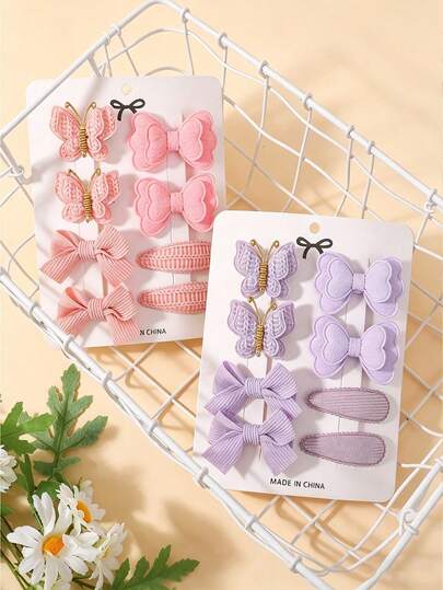 Bộ 8 kẹp tóc nơ ruy băng nhiều màu sắc dễ thương Dopamine dành cho bé gái, kẹp tóc không làm tổn thương tóc, thích hợp cho kiểu tóc hàng ngày, ngày lễ và các bữa tiệc.