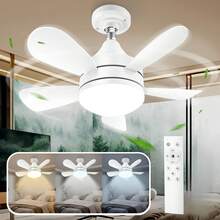 Ceiling Fan With Remote Control, Small LED Bulb Fan, Creative Fan Bulbs For Replacement, Ambient Light For Home, Bedroom, Super Quiet, Strong Wind, E27 Light Head, With Memory Function - White - View 6
