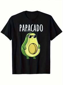 Una divertida camiseta de Papacado para papás, perfecta para anunciar un embarazo. Esta camisa casual de manga corta con cuello redondo es ideal para reuniones familiares y es un excelente regalo para el Día del Padre. - Negro - Ver 2