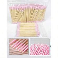 100pcs/200pcs Nails Wood Swab Clean Sticks Bud Tip Wooden Head Manicure Detail Corrector Nail Polish Remover Art Tool(Some Styles Are Random) - 杏 - 查看 6